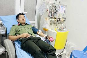 Thượng úy công an 20 lần hiến máu cứu người