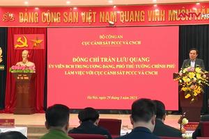 Phó Thủ tướng Trần Lưu Quang  làm việc với Cục Cảnh sát PCCC và CNCH