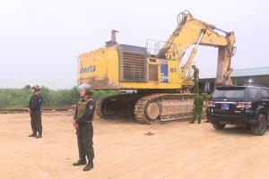 Đồng loạt khám xét 5 điểm khai thác khoáng sản trái phép tại huyện Nghi Lộc