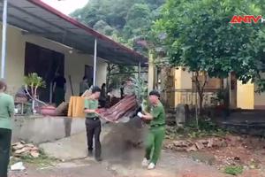 Công an huyện Hà Quảng khắc phục hậu quả lốc xoáy