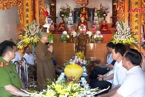Công an tỉnh Thái Bình thăm, chúc mừng Đại lễ Phật đản 2023