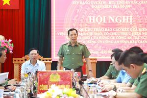 Thứ trưởng Lê Văn Tuyến làm việc tại Công an tỉnh Bắc Giang