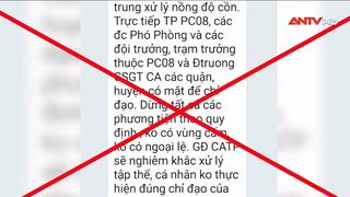 Tin nhắn “Giám đốc công an TP. HCM chỉ đạo đo nồng độ cồn” là giả