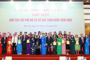 Thường trực Ban Bí thư gặp mặt Chủ tịch Hội Phụ nữ cơ sở giỏi toàn quốc năm 2023