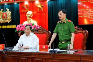 Đoàn Kiểm tra Đảng ủy Công an Trung ương làm việc với Công an tỉnh Nam Định