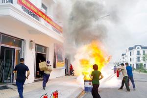 Thái Nguyên diễn tập phương án chữa cháy và cứu nạn, cứu hộ tại Khu đô thị