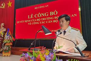 Công bố các quyết định về công tác cán bộ tại Công an tỉnh Quảng Trị 