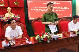 Thứ trưởng Nguyễn Duy Ngọc làm việc tại Công an Đắk Nông