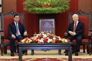 Tổng Bí thư Nguyễn Phú Trọng tiếp Thủ tướng Campuchia Hun Manet