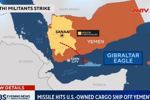 Tàu chở hàng của Hy Lạp trúng tên lửa ở ngoài khơi Yemen