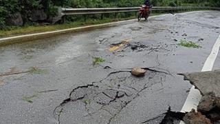 Sụt lún nghiêm trọng trên quốc lộ 217, huyện Bá Thước