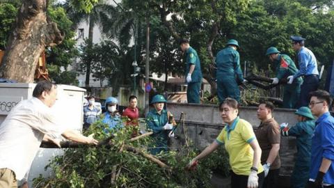 Hà Nội phát động toàn dân tổng vệ sinh môi trường khắc phục hậu quả bão số 3