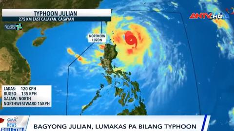 Bão Julian dự báo tiến gần Philippines