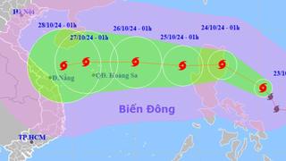  Bão Trami đang di chuyển rất nhanh, hướng vào Trung Bộ