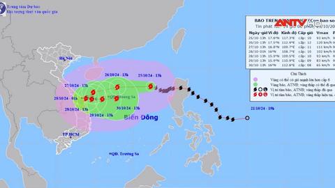 Cập nhật bão số 6: Sức gió vùng tâm bão mạnh nhất 102 km/h