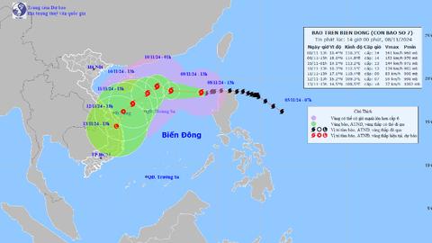 Cập nhật tin bão số 7 và bão Toragi gần Biển Đông