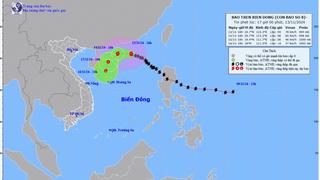 Bão số 8 gây gió giật cấp 11 trên vùng biển bắc Biển Đông