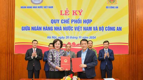 Ký kết quy chế phối hợp giữa Bộ Công an và Ngân hàng Nhà nước