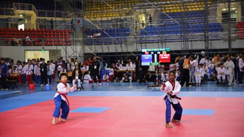 Màn tranh tài ấn tượng tại giải Taekwondo Cảnh sát châu Á 