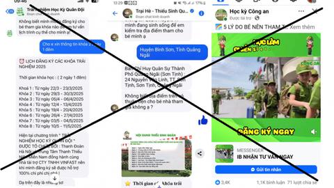 Cảnh giác lừa đảo mạo danh “Học kỳ Công an”, "Trại hè Quân đội"