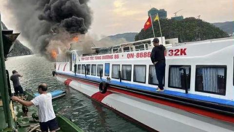 Cháy tàu biển cao tốc tại Vân Đồn, Quảng Ninh