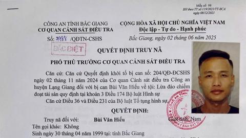 Quyết định truy nã đặc biệt nguy hiểm đối với Bùi Văn Hiếu