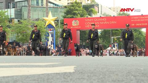 Cảnh khuyển phô diễn kỹ thuật tại phố đi bộ Nguyễn Huệ