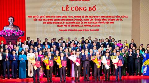 Sáng 30/6: Cả nước công bố Nghị quyết, Quyết định sáp nhập đơn vị hành chính, chỉ định nhân sự