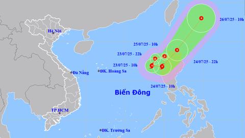 Áp thấp nhiệt đới vừa hình thành, khả năng mạnh thành bão trong sáng mai