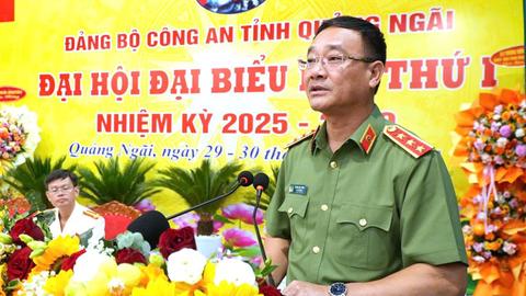 Thứ trưởng Phạm Thế Tùng dự Đại hội đại biểu Đảng bộ Công an tỉnh Quảng Ngãi