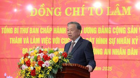 Tổng Bí thư Tô Lâm: Tiếp tục kiên trì thực hiện mục tiêu kéo giảm tội phạm một cách thực chất và bền vững