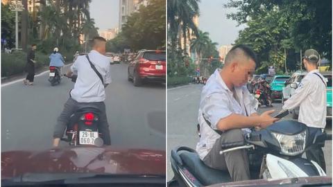 Người đàn ông chặn ô tô đòi tiền giữa phố Hà Nội: Công an vào cuộc