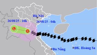 Bão số 5 suy yếu thành ấp thấp nhiệt đới
