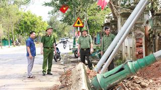 Công an tỉnh Nghệ An đẩy nhanh khắc phục hậu quả mưa bão tại Khu Di tích Kim Liên