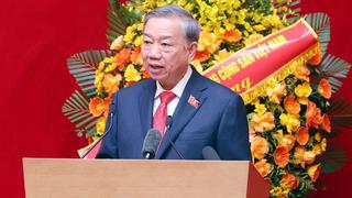 Tổng Bí thư Tô Lâm dự, phát biểu chỉ đạo tại Đại hội Đảng bộ Công an Trung ương lần thứ VIII