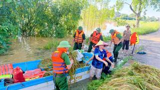 Hàng nghìn cán bộ chiến sĩ căng mình giữ đê Hữu Cầu