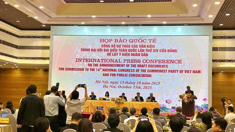 Họp báo quốc tế công bố dự thảo các Văn kiện trình Đại hội XIV của Đảng