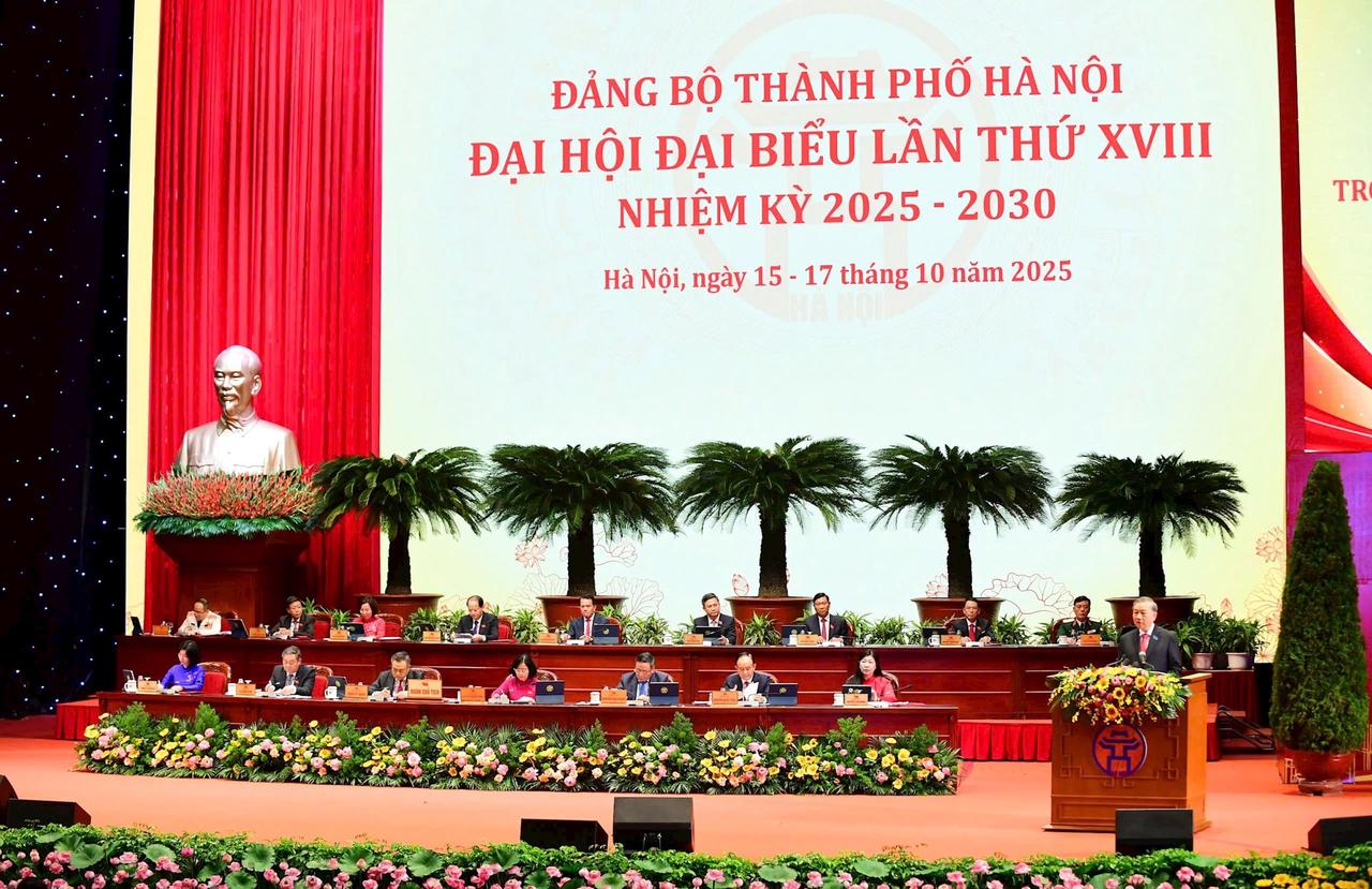 Khai mạc trọng thể Đại hội đại biểu Đảng bộ thành phố Hà Nội lần thứ XVIII, nhiệm kỳ 2025-2030 Khai mạc trọng thể Đại hội đại biểu Đảng bộ thành phố Hà Nội lần thứ XVIII, nhiệm kỳ 2025-2030
