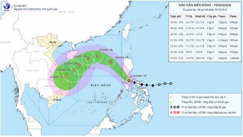 Bão Fengsheng tăng cấp và hướng vào Biển Đông