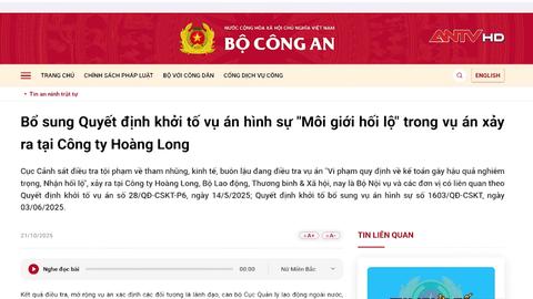 Bổ sung quyết định khởi tố "Môi giới hối lộ" trong vụ án xảy ra tại Công ty Hoàng Long
