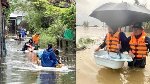 Công an sát cánh cùng nhân dân trong mưa lũ