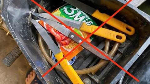 Cảnh báo hành vi đem theo hung khí khi tham gia giao thông