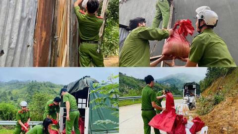 Công an tăng cường lực lượng phòng chống bão số 13