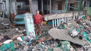 Bờ biển ở Quảng Ngãi tan hoang sau bão