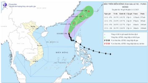 Bão số 14 tiếp tục giảm cấp, gây gió mạnh, sóng lớn trên biển