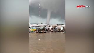 Cận cảnh vòi rồng xuất hiện trên vùng biển Cà Mau