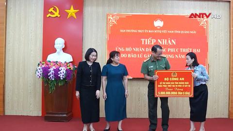 Bộ Công an trao 5 tỷ đồng hỗ trợ Quảng Ngãi khắc phục hậu quả mưa bão