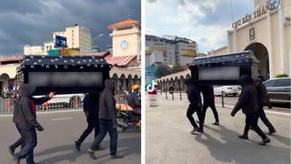 Truy tố nhóm người khiêng quan tài diễu phố trước chợ Bến Thành