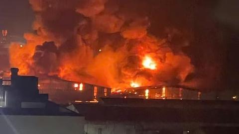 Cháy lớn trong khu công nghiệp Tiên Sơn