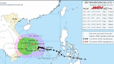 Bão số 15 tiếp tục đổi hướng
